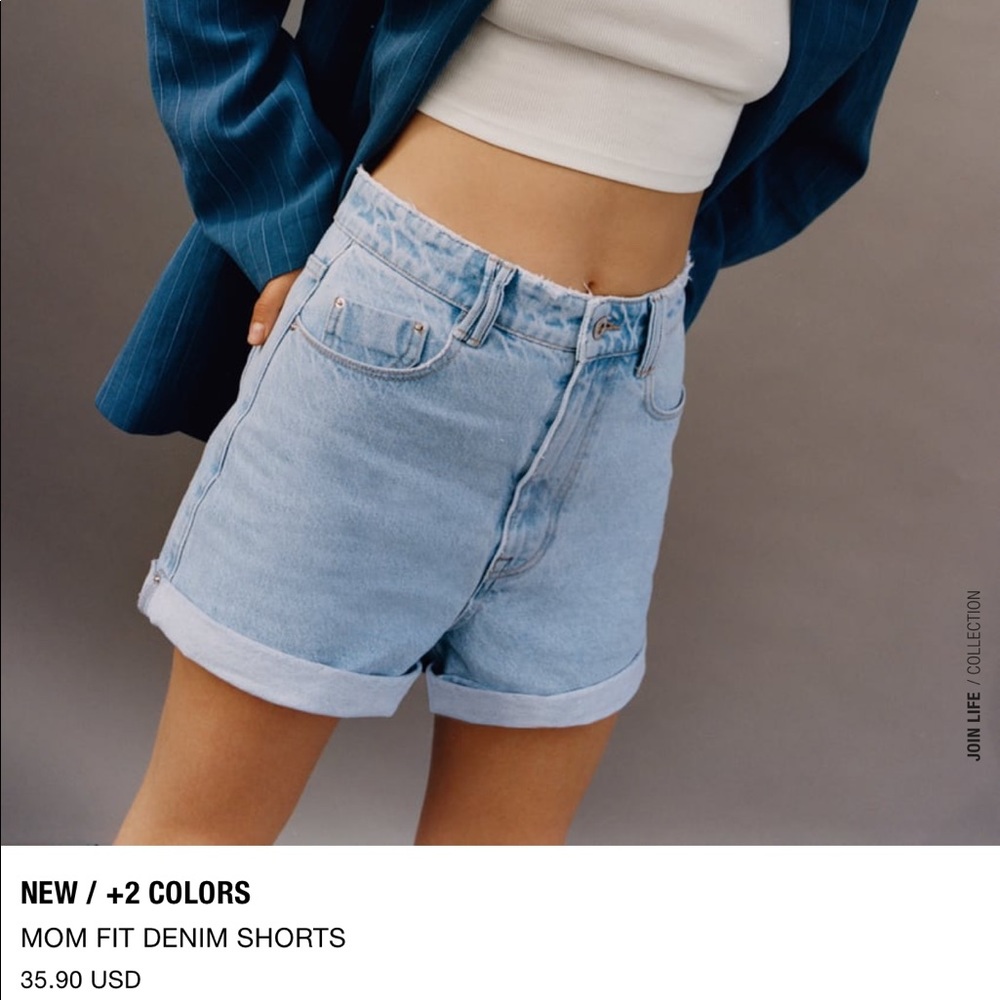 Zara mom fit denim shorts